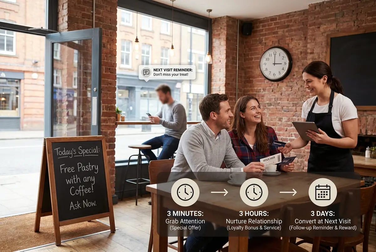 Three audience segments using the 3 3 3 rule in marketing for restaurants