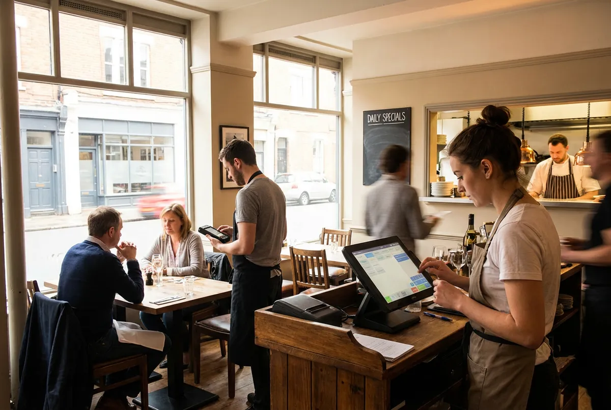 EPOS systems for restaurants UK - owner analysing sales data on tablet