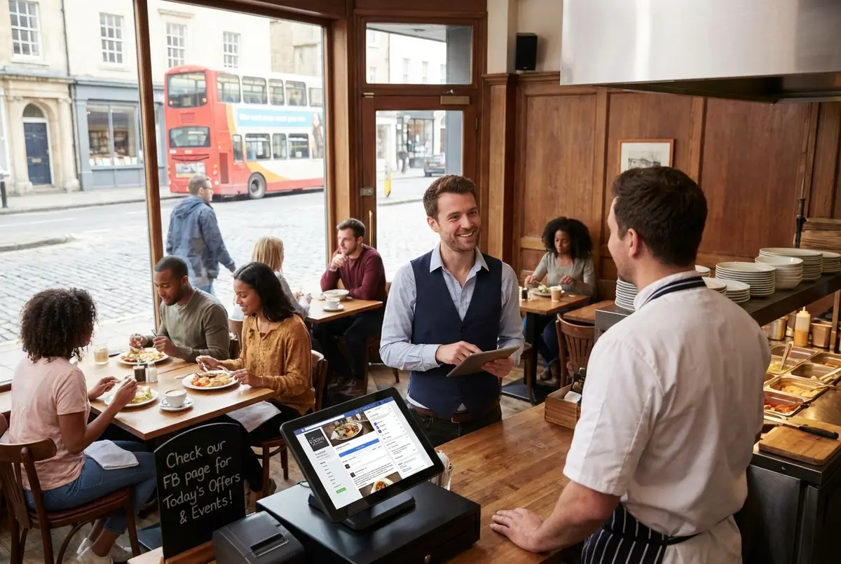 Facebook for restaurants page setup flowchart showing how to optimise your restaurant profile to attract more local diners