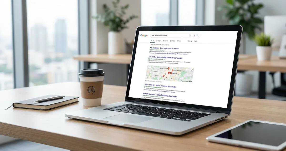 Google Ads for restaurants dashboard showing campaign performance metrics