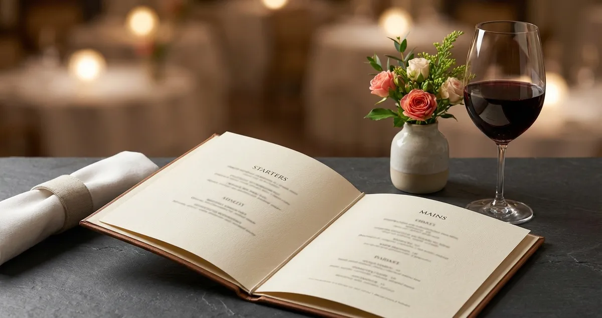 Restaurant menu design principles showing strategic layout and typography