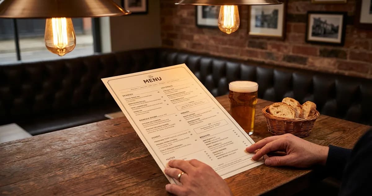 Menu psychology strategies being applied to a UK restaurant menu design