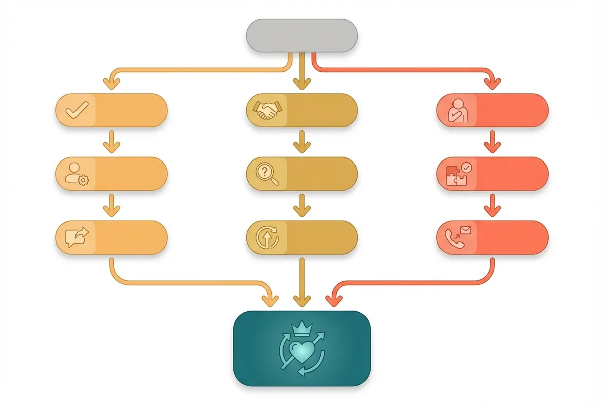 Flowchart showing the process from receiving a negative review to crafting a response