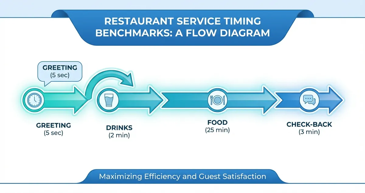 Restaurant service timing benchmarks diagram