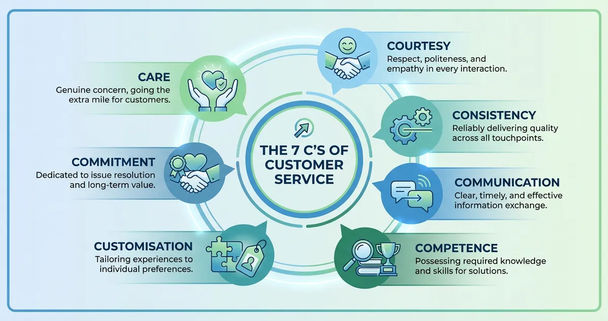 7 C's of customer service framework for restaurants