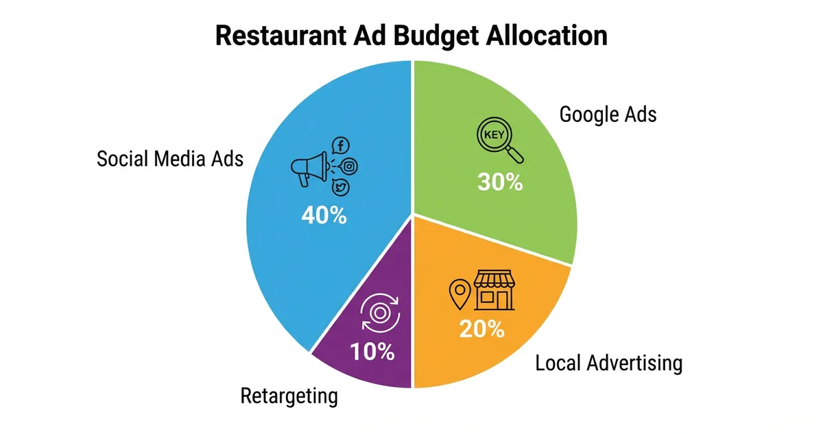 70/20/10 rule diagram for restaurant advertising budget allocation
