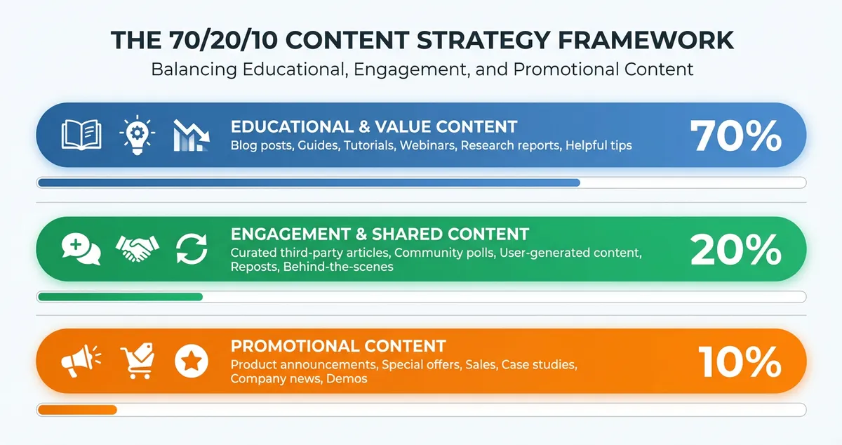 70/20/10 rule diagram for restaurant digital marketing