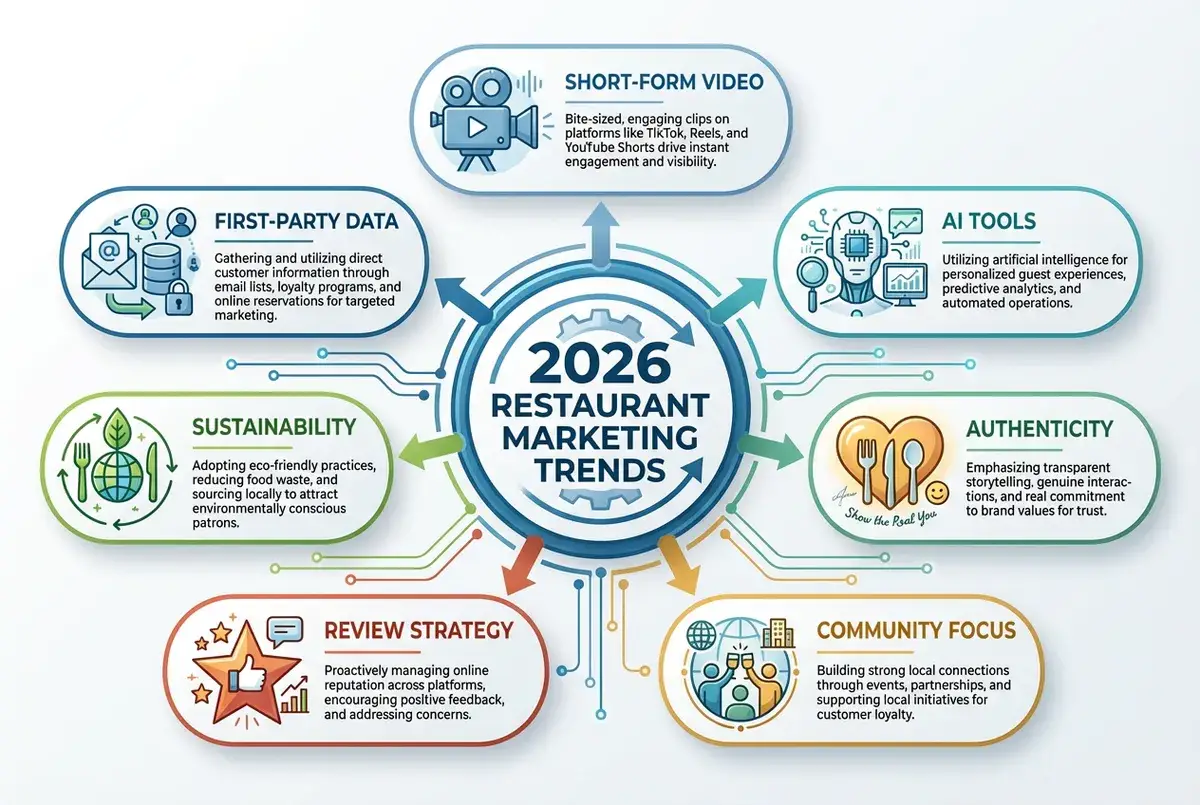 Restaurant marketing trends UK 2026 framework diagram