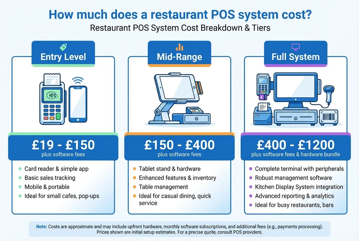 Restaurant POS system UK costs breakdown diagram