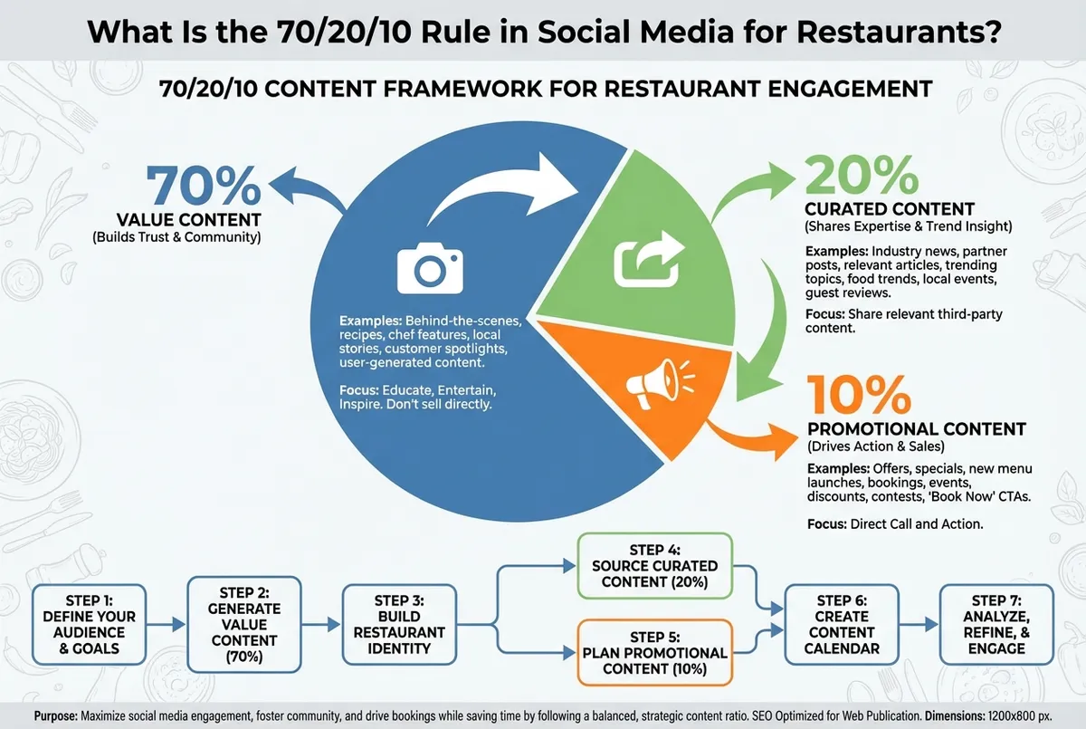 70-20-10 rule for restaurant social media content