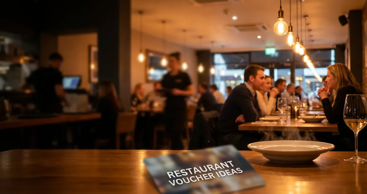 Restaurant gift voucher card being presented to customer