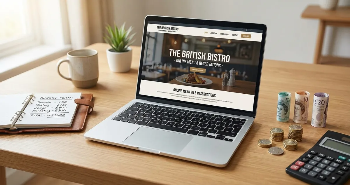 Restaurant website cost breakdown showing pricing options for UK business owners