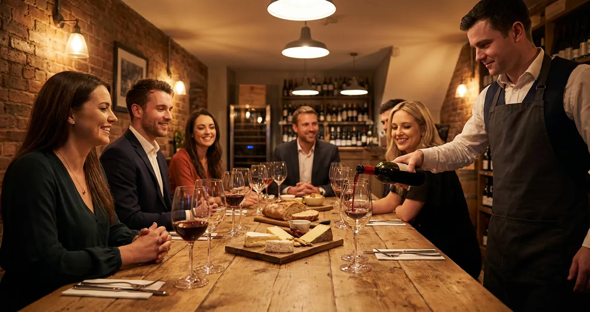 Guests enjoying a wine tasting event at an independent UK restaurant