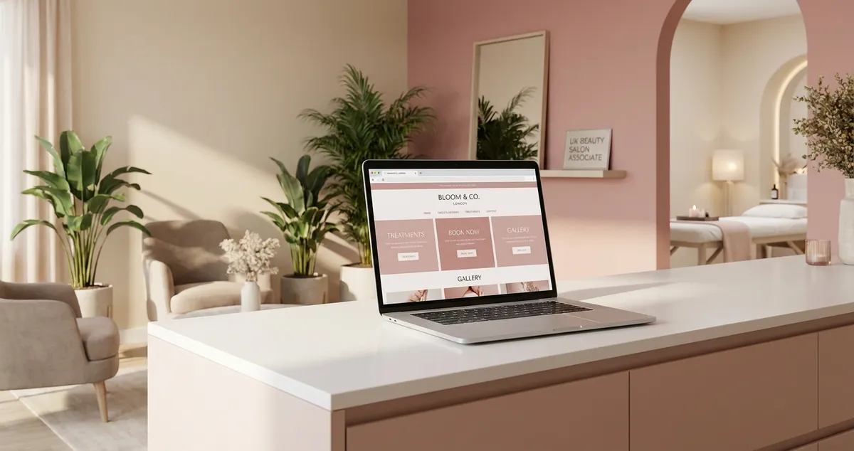 Best salon website templates compared for UK beauty salons showing mobile and desktop views