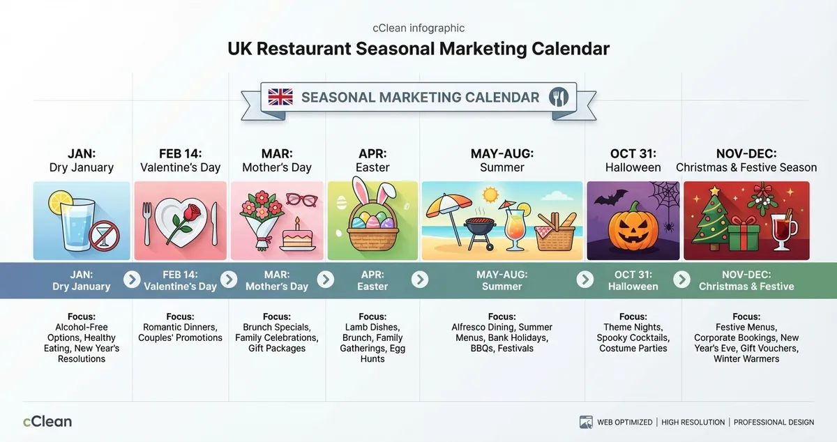 UK seasonal restaurant marketing calendar diagram