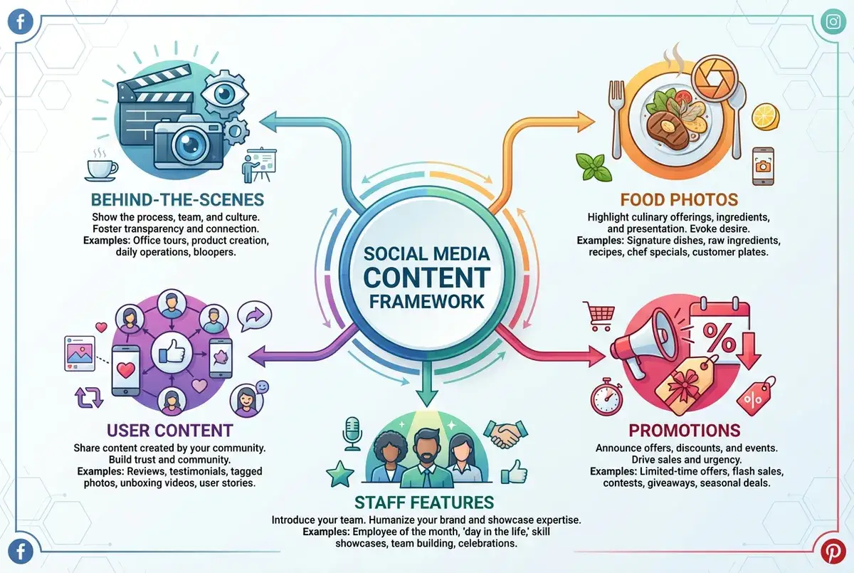 Social media marketing ideas framework for restaurants