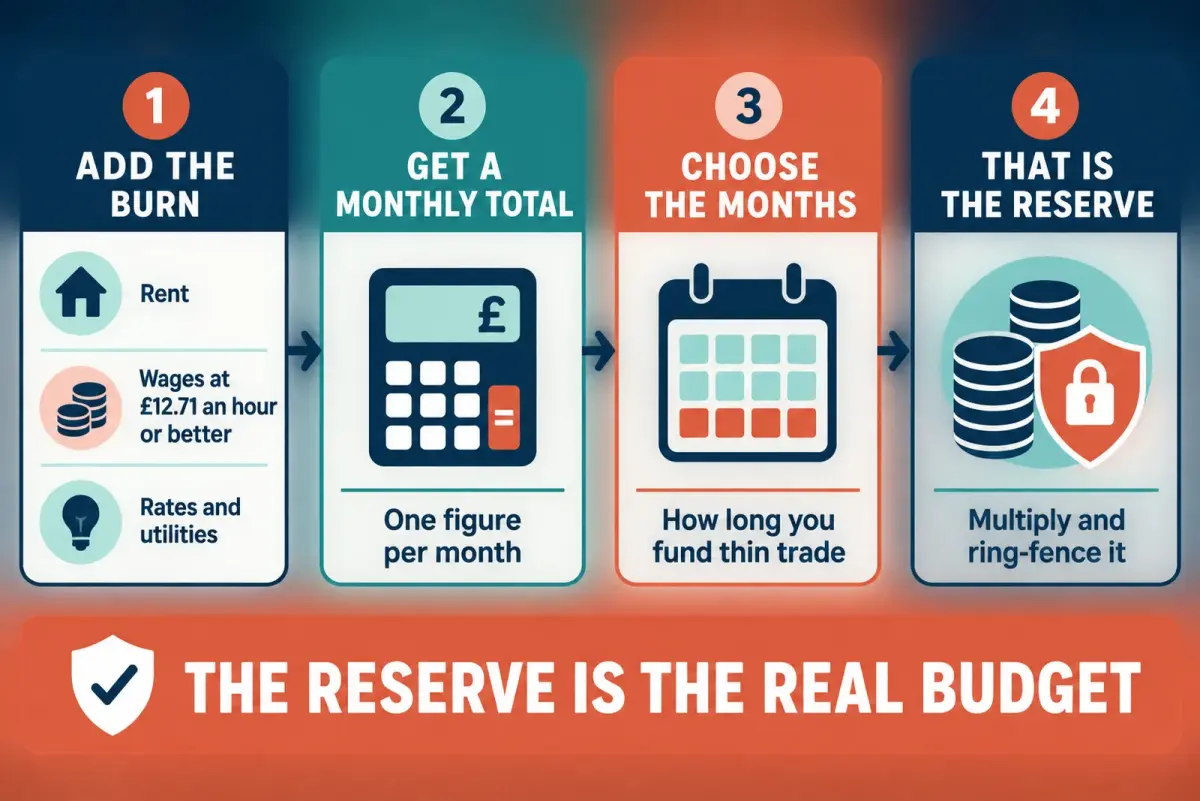 Diagram of a restaurant monthly burn worksheet building a working capital reserve