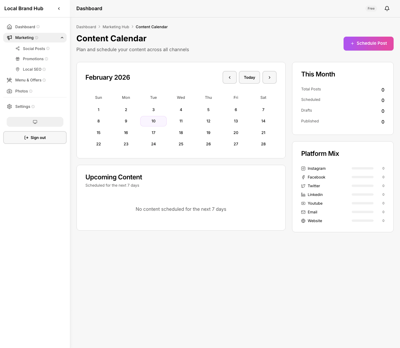 AI-powered post suggestions for restaurants